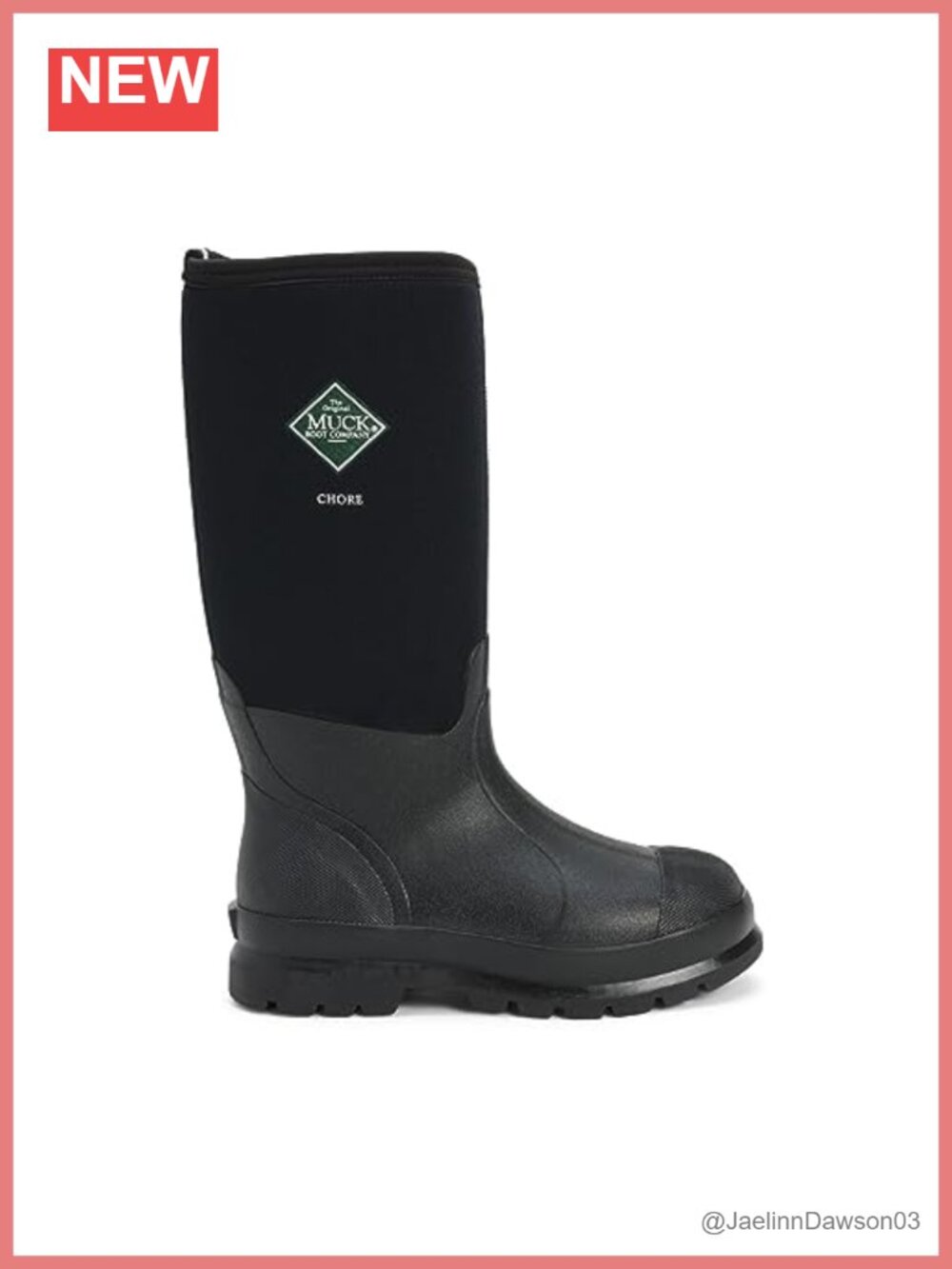 Chore Mid-Calf Pull-On Waterproof Boots with Steel Shank, Durable Rubber